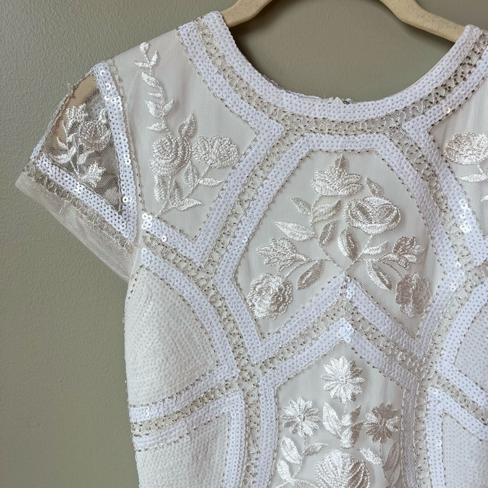 Lulu’s Spread Your Shine White Sequin Embroidered Bodycon Dress Small - Picture 6 of 11